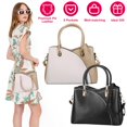 thumbnail image 5 of Women Crossbody Bag, Moclever PU Shoulder Bag for Ladies Medium-sized Leather Handbags with Stylish Stitching Detachable Strap, White, 5 of 14