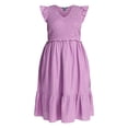 thumbnail image 2 of Terra & Sky Women's Plus Cotton Midi Dress with Smocked Bodice, Sizes 0X-5X, 2 of 4