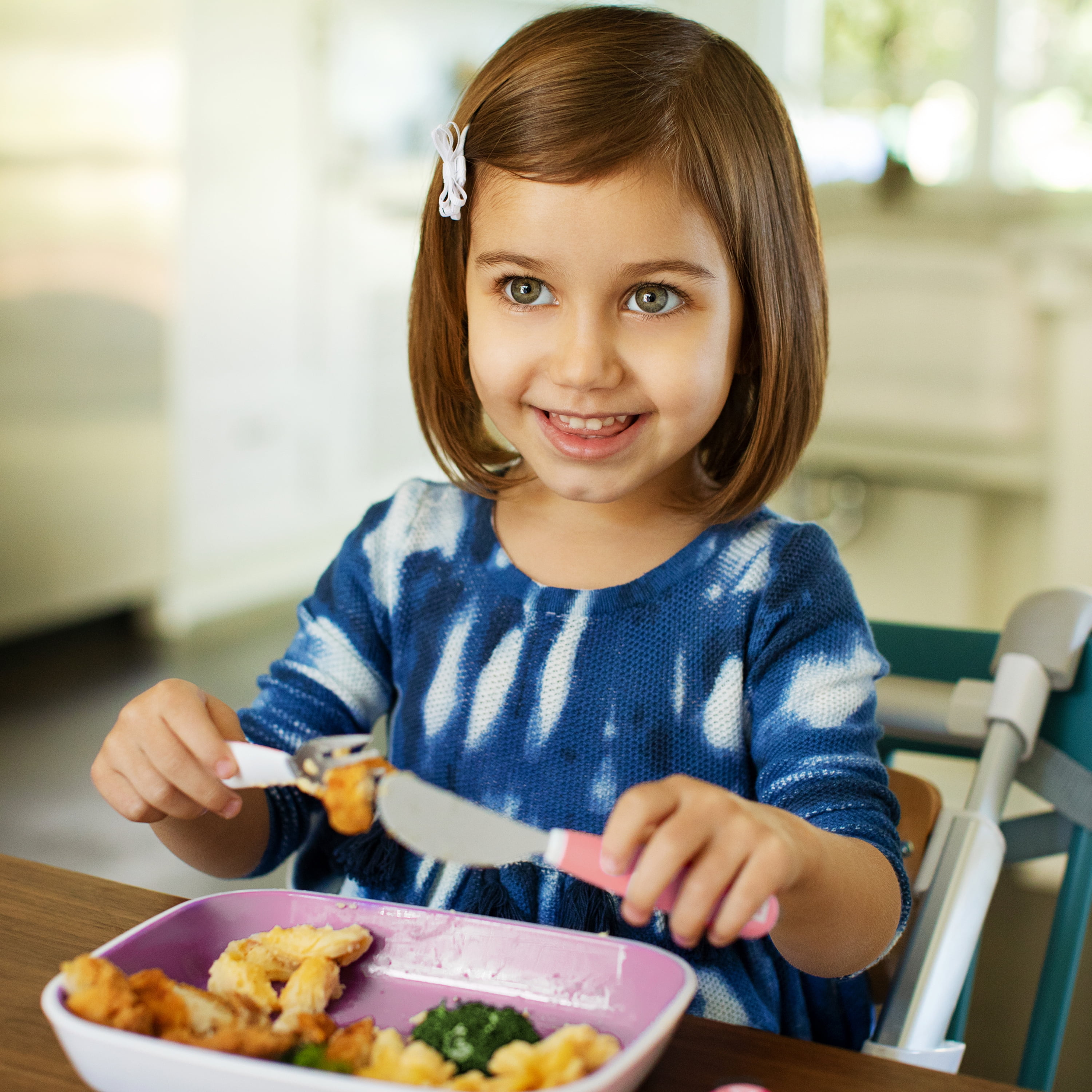 Munchkin® Splash™ Toddler Fork, Knife and Spoon Utensil Set, Pink/Purple, Unisex, 6 Pack