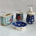 thumbnail image 3 of India Meets India Ceramic Hand-Painted Bathroom Accessories Set, Ceramic Soap Dispenser | Toothbrush Holder | Soap Dish Tray | Tumbler w/ Flowers Pattern, Bath Set for Home/Offices/Restaurants - Blue, 3 of 4