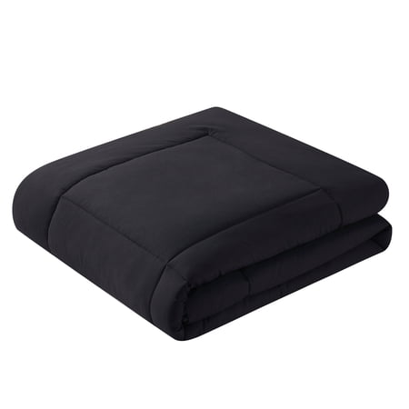 MAINSTAYS ALL IN ONE REVERSIBLE COMFORTER AND SHEET SET- 7 PIECE, FULL, BLACK