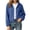 Blue, variant on Edvintorg Womens Jacket Cotton and Linen Long Sleeve Casual Coat Lightweight Hooded Button Down Outerwear with Pocket Clothes for Women Army Green S
