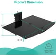 thumbnail image 3 of Floating TV Shelf, 1 Tier Glass Projector Shelf for DVD Players, Routers, Game Consoles, Cable Boxes, Living Room Decor, Wall Mount Shelves Hold Up to 17.6lbs (CS201B), 1-Shelf, Black, 3 of 7