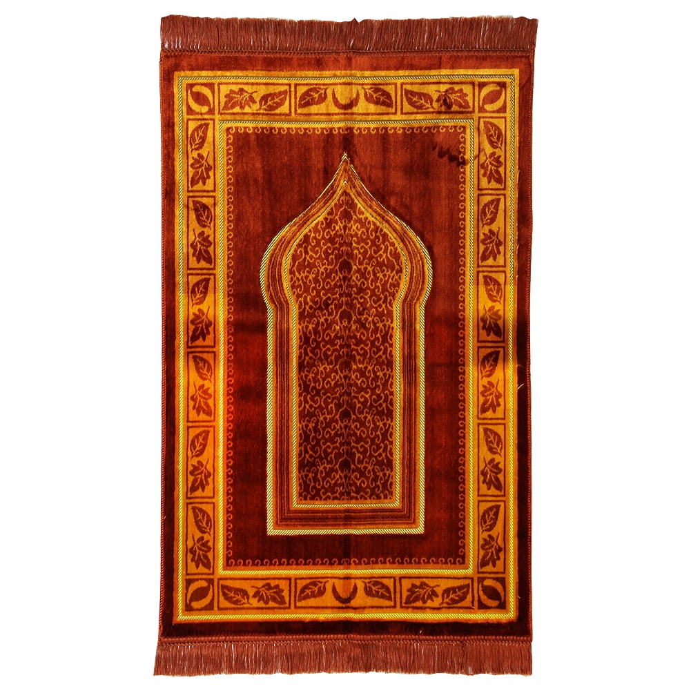 Islamic Muslim Prayer Rug 2.3' x 3.6' Orange and Brown Color with