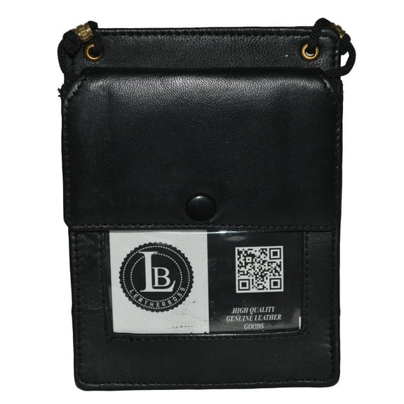 Genuine Leather Travel wallet fits passports and has a neck string