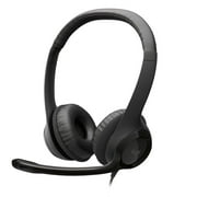 Logitech H390 Wired USB Headset, Stereo Headphones with Noise-Cancelling Microphone, USB, In-Line Controls, Black (981-000310)