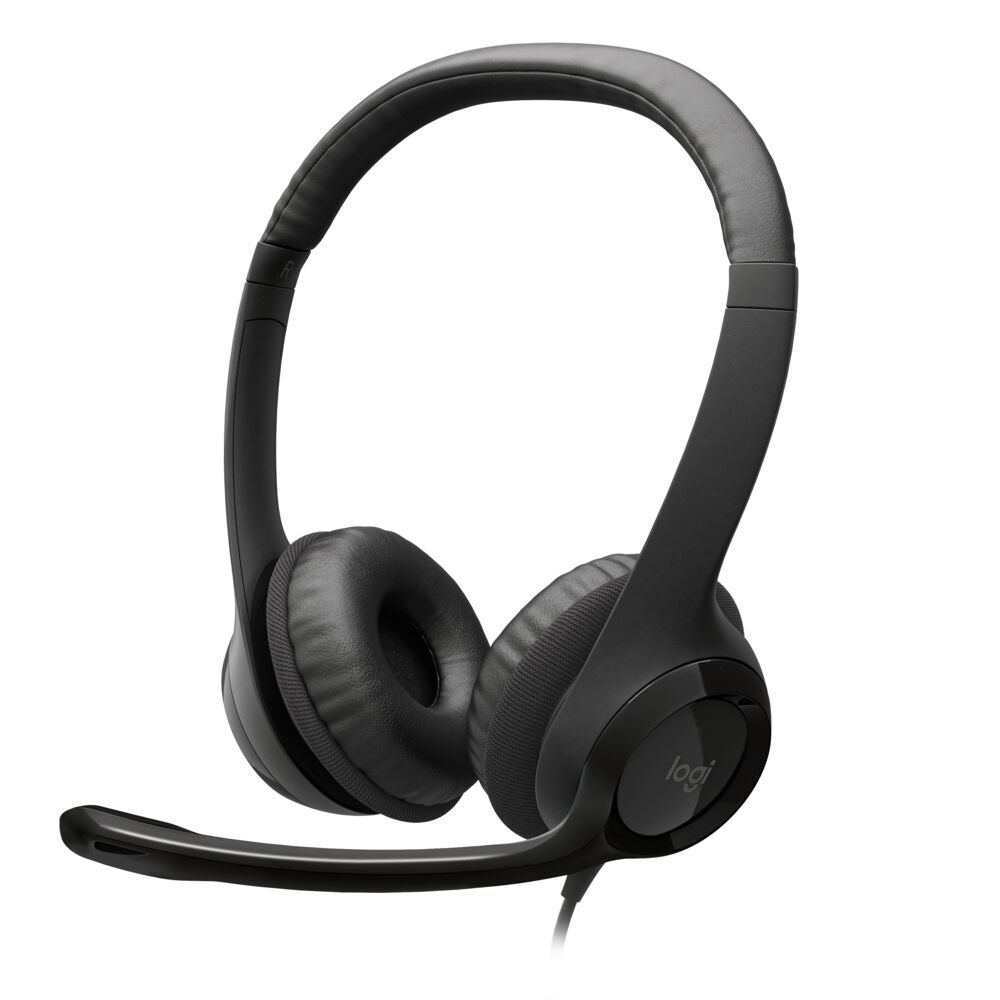 Logitech Wired USB Headset, Stereo Headphones with Noise-Cancelling Microphone, USB, In-Line Controls, PC/Mac/Laptop, Black (981-000310) - image 5 of 7