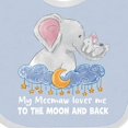 thumbnail image 4 of Inktastic My Meemaw Loves Me to the Moon and Back Elephant Family Boys or Girls Baby Bib, 4 of 4