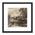 thumbnail image 1 of David Lucas Flatford Mill 1846 Painting 8X8 Inch Square Wooden Framed Wall Art Print Picture with Mount, 1 of 4
