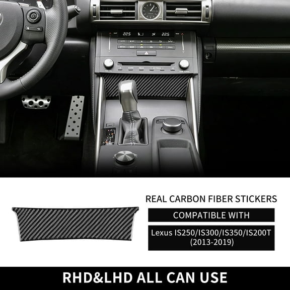 Real Soft Carbon Fiber for Lexus IS250 300 350 200T 2013-2019 Car Center Console Cover Sticker Interior Trim Styling Accessories.