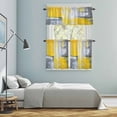 thumbnail image 6 of Abstract Graffiti Kitchen Curtains Valances and Tiers Set of 3 Gray Yellow Brush Tier Curtains and Valance with Rod Pocket for Small Windows, 27.5"x24", 6 of 9