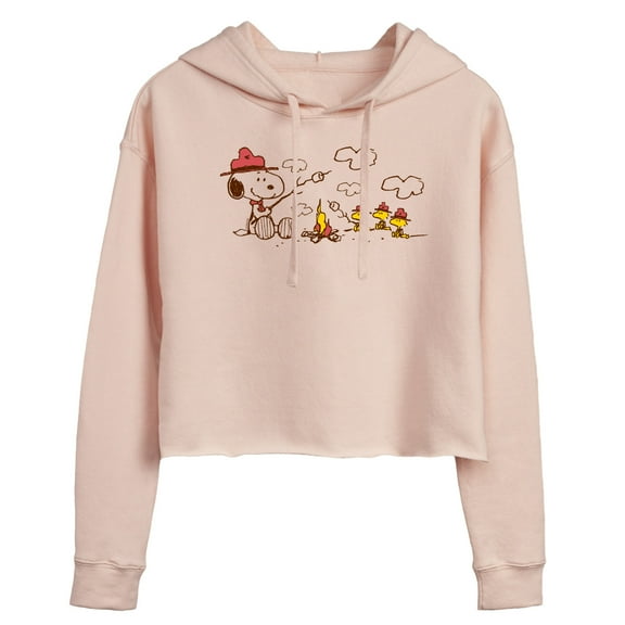 Peanuts - Beagle Scouts Fire - Juniors Cropped Pullover Hoodie