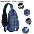 thumbnail image 2 of Crossbody Sling Backpack for Women Men Shark Fish Art Pattern Shoulder Sling Crossbody Casual Chest Bag for Travel Sports Running Hiking, 2 of 6