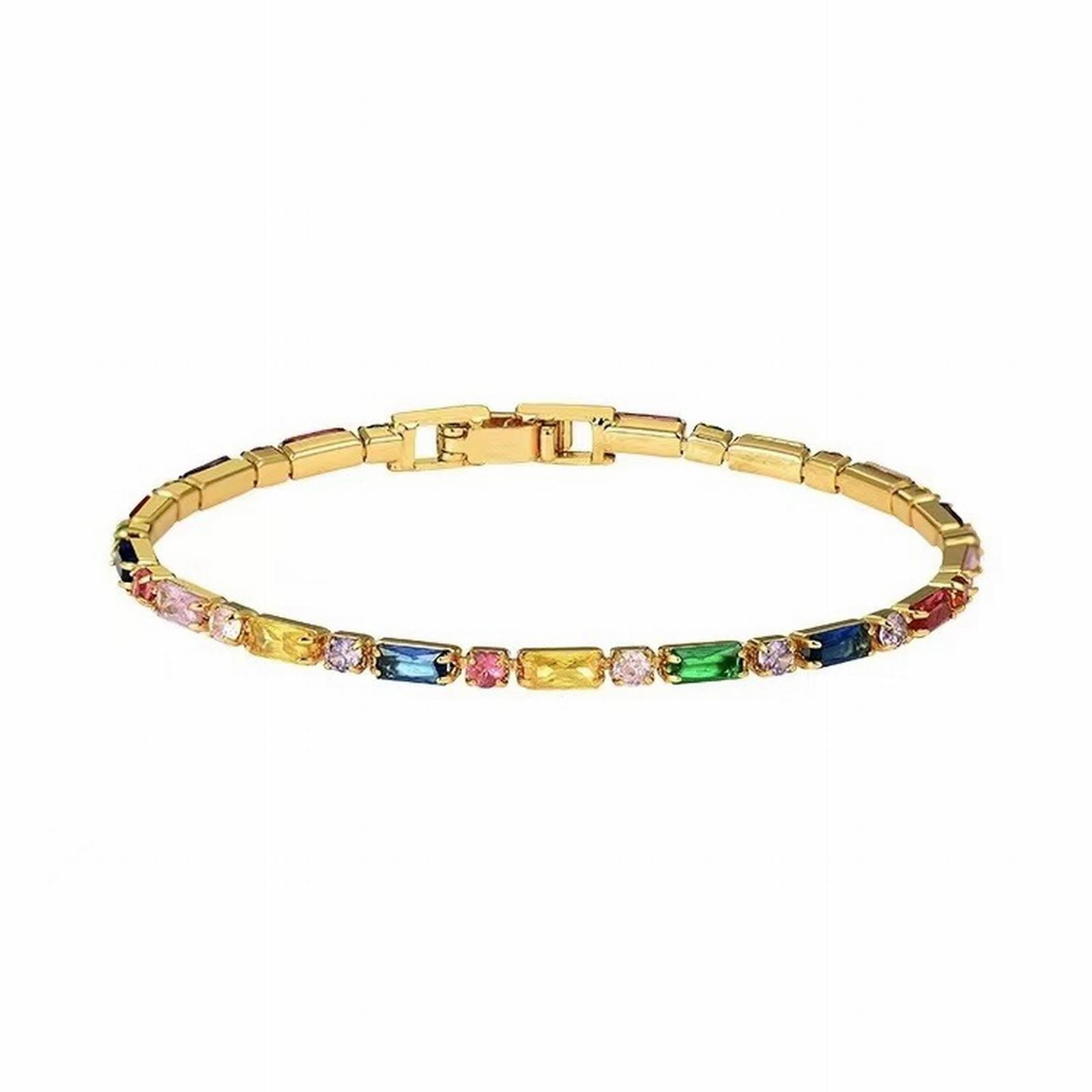 SUSHANG Zircon Set Bracelet Gold Bracelet for Women Gold Plated Nail Bracelet Bangle Cubic Zirconia Stones Titanium Bracelet Jewelry Valentines Christmas Gifts for Women
