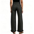 thumbnail image 7 of Dweltoz Women's 2026 High Waist Baggy Wide Leg Jeans Trendy Patchwork Ruffle Hem Boyfriend Casual Denim Fall Long Trousers,Black M, 7 of 7