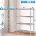 thumbnail image 7 of WYGMAV 4-Tier Adjustable Steel Storage Shelf Unit, 36W x 14D x 54H", 7 of 7