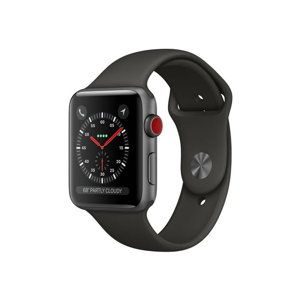 Apple Watch Series 3 (GPS+Cellular) 42mm Space Gray Aluminum Case with Gray Sport Band - Walmart