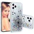 thumbnail image 1 of Funda para iPhone 12 (6,1 pulgadas), TPU suave transparente, diseño elegante con corazones, purpurina, arena movediza brillante, funda líquida fluida, 1 of 5