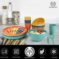 thumbnail image 6 of Homienly 20-Piece Wheat Straw Dinnerware Set, Plates, Bowls & Cups with Flatware, Service for 4, Microwave & Dishwasher Safe, for Kitchen, Outdoor, RV, Multicolor, 6 of 8