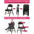 thumbnail image 2 of Bulk Folding Chairs with Padded Cushion, Black Steel Frame Foldable Chair for Indoor Outdoor Use, 2 of 5