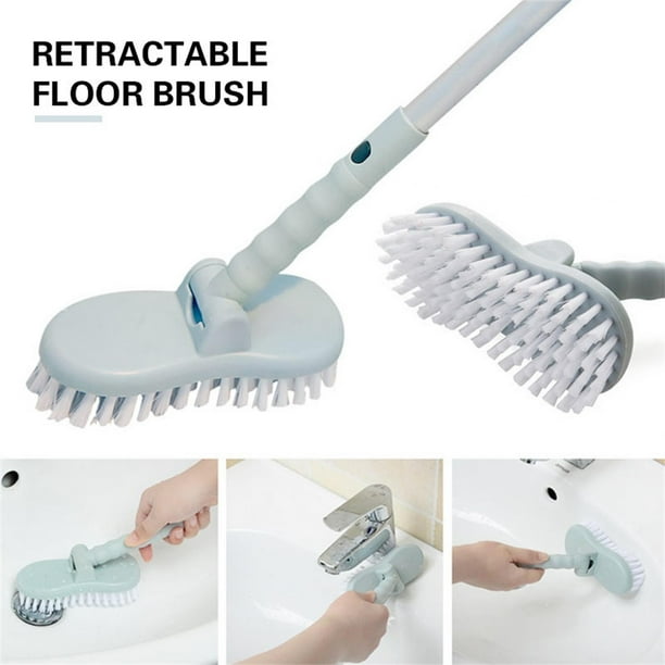JANSION Wall Floor Scrub Brush Adjustable Bathroom Long Handle Cleaning Brush Removable