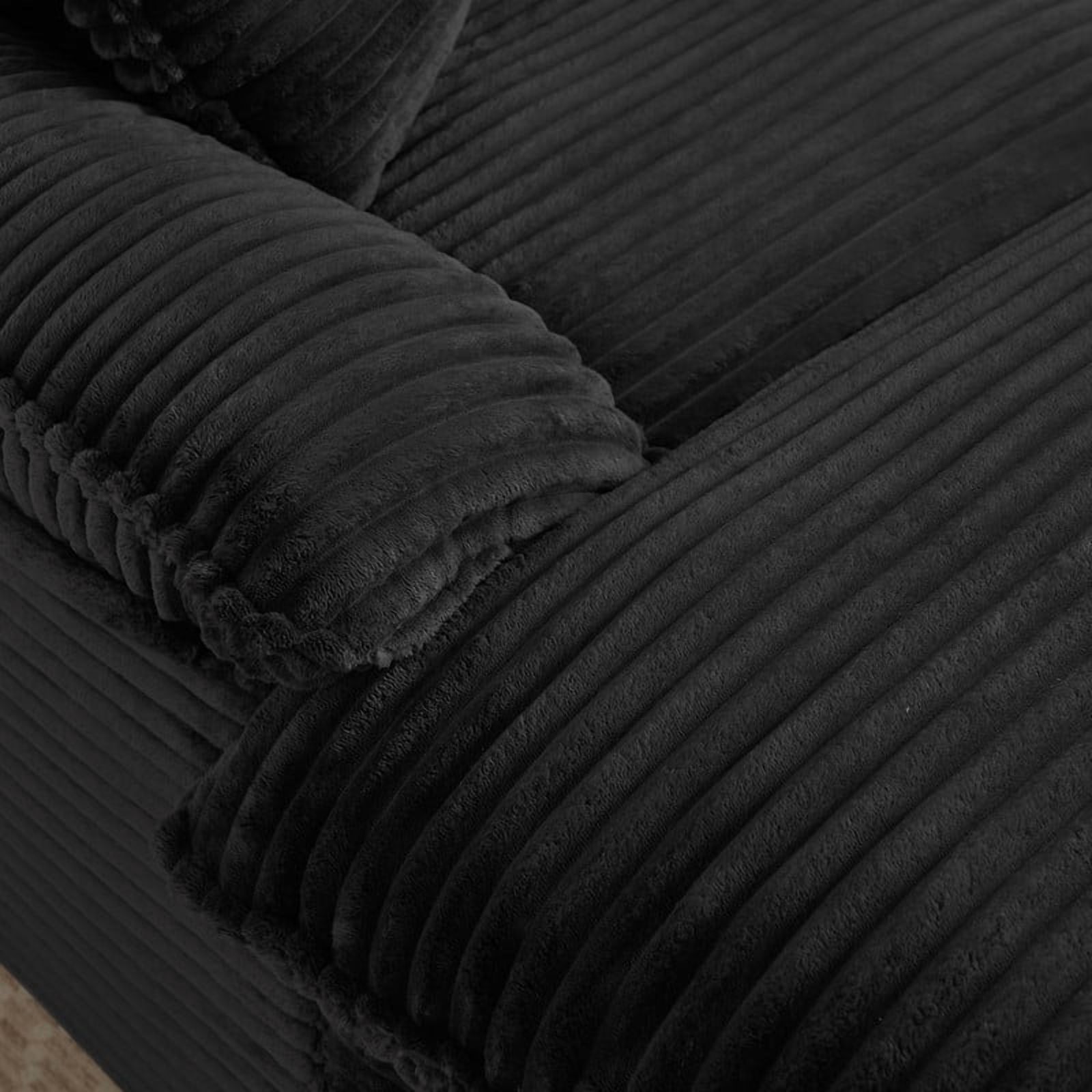 Miniyam 52 in Comfortable Cushioned Compression Single Seat Sofa with Footrest Design, Black Chaises for Living Room, Bedroom