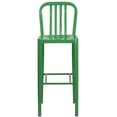 thumbnail image 6 of Flash Furniture Commercial Grade 30" High Green Metal Indoor-Outdoor Barstool with Vertical Slat Back, 6 of 6