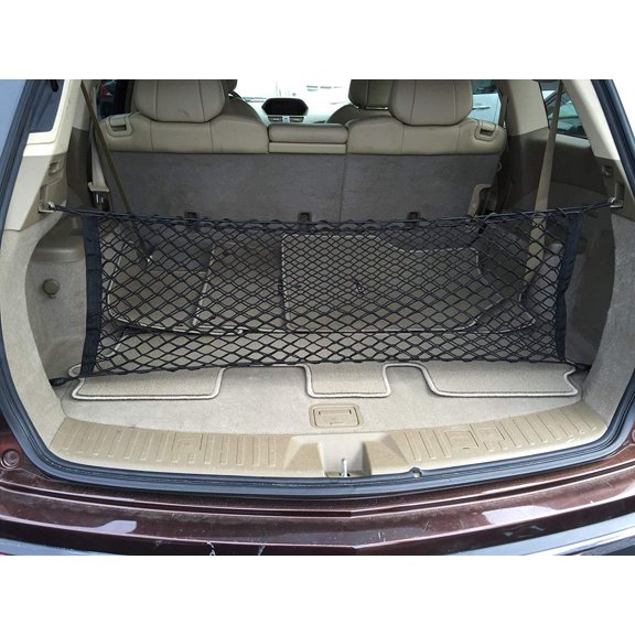 EACCESSORIES EA Rear Trunk Organizer Cargo Net for Acura MDX 2007-2013 – Envelope Style Cargo Net – Premium Mesh Car Trunk Organizer Vehicle Carrier Storage – Compatible Acura MDX 2007-2013