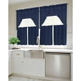 thumbnail image 4 of Navy Blue, Kitchen Curtains Swag Valance and Tier Curtains Set 36 Inch Length, Abstract Minimalistic Geometric Stripes Rod Pocket Drape Panels Pair Swag Curtains for Bathroom/Cafe/Window, 4 of 6