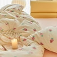 thumbnail image 6 of Jolusere Cream Pink Strawberry Girls Comforter Set Full Size, 3 Pieces Soft Breathable Cute Bedding Set for Kids Girls, 6 of 12