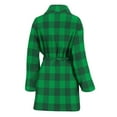 thumbnail image 2 of Irish Green Buffalo Check Pattern Women Bathrobe One Size Univeral Fits, Irish St. Patrick'S Day Fashion Lightweight Plush Fleece Long Robe For Women, 2 of 3