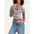 thumbnail image 2 of LMLYSoH Women Bodysuit, Long Sleeve Printed Mock Neck Triangle Bottom Romper, Wild Fashion Bodycon Jumpsuit, 2 of 8