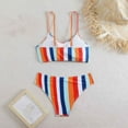 thumbnail image 3 of Generic Thong Bikini Sets for Women High Waisted Cut Out Striped Swimsuits 2 Piece Spaghetti Strap Cheeky Bathing Suit, 3 of 6