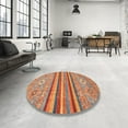 thumbnail image 4 of Ahgly Company Machine Washable Indoor Rectangle Abstract Light Copper Gold Area Rugs, 5' x 7', 4 of 7