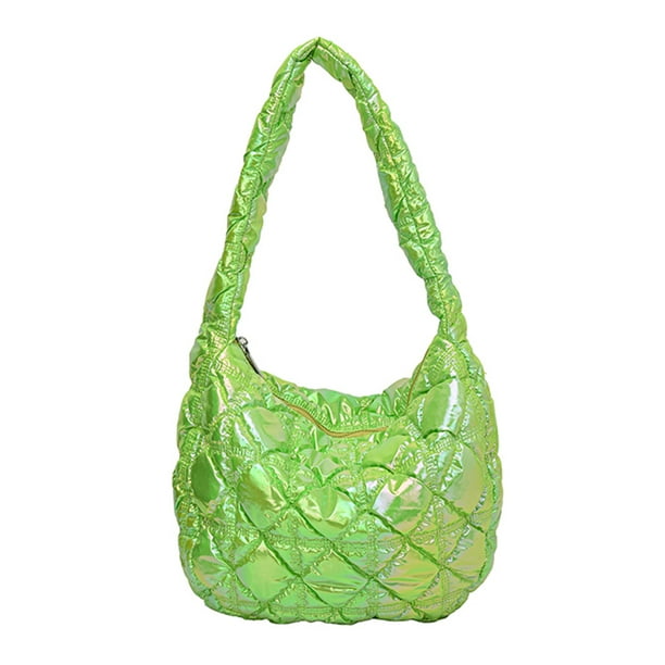 Bolso Mujer Commute Casual Acolchado Algodón Acolchado Lady Underarm Bags Verde