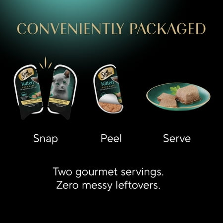 Sheba Perfect Portions Kitten Variety Flavors Pate Wet Cat Food, 2.6 oz Twin-Pack Trays (24 Pack)