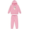 thumbnail image 4 of SERTG Children's Halloween Two-Piece Set Hooded Sweatshirt with Cute Printed +Casual Long Pants Long Sleeved Set Tops and Pants for Kids 2-13 Years(Pink,4 Years), 4 of 5
