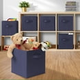 thumbnail image 5 of Casafield Set of 12 Fabric Storage Cube Bins, Navy Blue - 11" Collapsible Foldable Cloth Baskets for Shelves and Cubby Organizers, 5 of 7