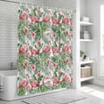 thumbnail image 6 of Tropical Pink Flamingo Bathroom Shower Curtains with 12 Hooks Polyester Waterproof Shower Curtain for Stalls and Bathtubs Summer Palm Trees Botanical Decorative Bathroom Privacy Curtain 72x96 Inches, 6 of 9