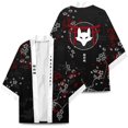 thumbnail image 4 of Kimono con estampado de zorro Inari para mujer y hombre, kimono japonés ligero, ropa de calle, manga 3/4, capa abierta al frente, disfraz de anime para cosplay, 4 of 5