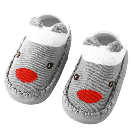 

MyBeauty Cute Cartoon Design Infant Baby Boy Girl Anti-slip Prewalker Toddler Crib Shoes Khaki M