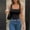 02-Black, variant on Women's Square Neck Sleeveless Tank Top, Form-Fitting Basic Seamless Camisole, Casual Cropped Cami for Layering & Daily Wear 10-White L