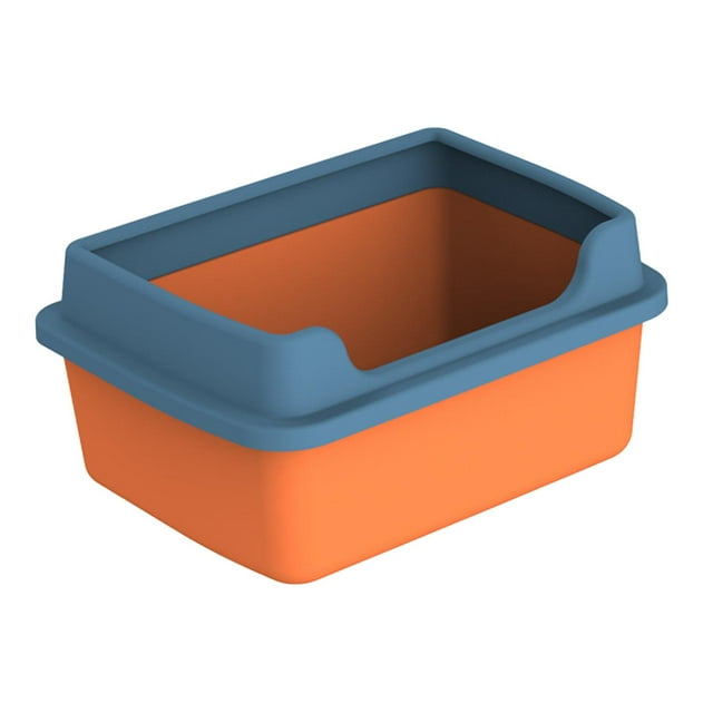 Cat Litter Boxes for Indoor Cats Easy Clean with Scatter Fence Tall High Sides