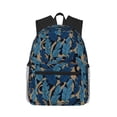 thumbnail image 1 of Fotbe Blue Leaves A Mochila Ligera Casual para Laptop para Hombres y Mujeres, Mochila Impermeable de Uso Diario, Mochila para Universidad, 1 of 6