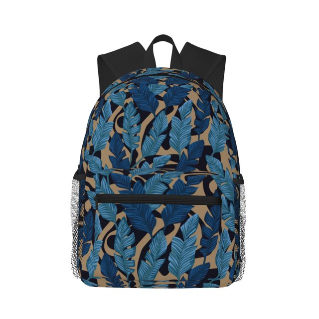 Fotbe Blue Leaves A Mochila Ligera Casual para Laptop para Hombres y Mujeres, Mochila Impermeable de Uso Diario, Mochila para Universidad