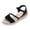 Black, variant on Women Dual Strap Braided Rope Detail Espadrille Wedge Slide Sandals Adjustable Ankle Buckle Footwear For Beach Casual Outdoor Summer Daily Walking Shopping