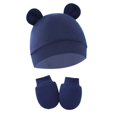 thumbnail image 4 of 4 Pack Newborn Baby Hats Mittens Set for Boys Girls Hospital Hat Beanie Infant Caps Baby Gloves for 0-6 Months, 4 of 6