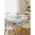 thumbnail image 2 of Easter Plaid Rectangle Tablecloth, Spring Watercolor Bunny Flower Grey Checkered Waterproof & StainResistant Tablecloth, Washable Oil-proof Table Cover for Dining/Party/Wedding/Buffet 60x84 In, 2 of 9