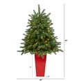 thumbnail image 2 of 3.5ft. South Carolina Spruce Artificial Christmas Tree with 100 White Warm Light and 458 Bendable Branches in Red Planter, 2 of 6