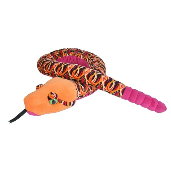 Wild Republic Plush Snake  Tribal Orange Stuffed Animal, 54 Inches